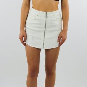 White Jean Skirt